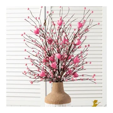 Glitzhome Set of 2 28"H Valentine's Berry &Heart Picks