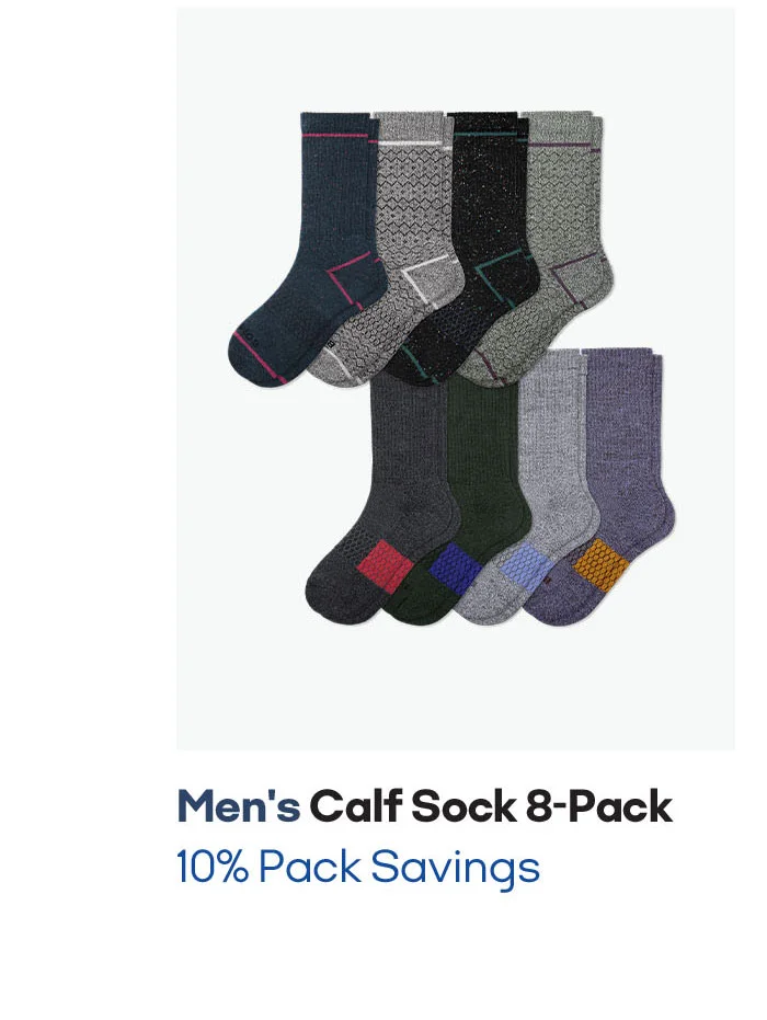 MEN'S CALF SOCK 8-PACK | 10% PACK SAVINGS