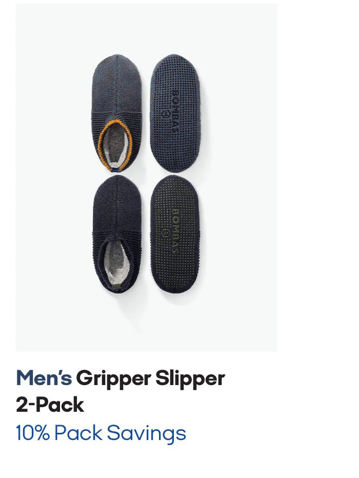 MEN'S GRIPPER SLIPPER 2-PACK | 10% PACK SAVINGS