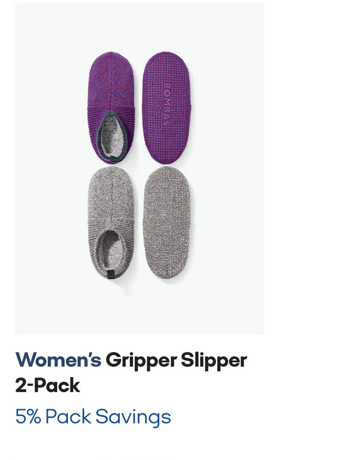 WOMEN'S GRIPPER SLIPPER 2-PACK | 5% PACK SAVINGS