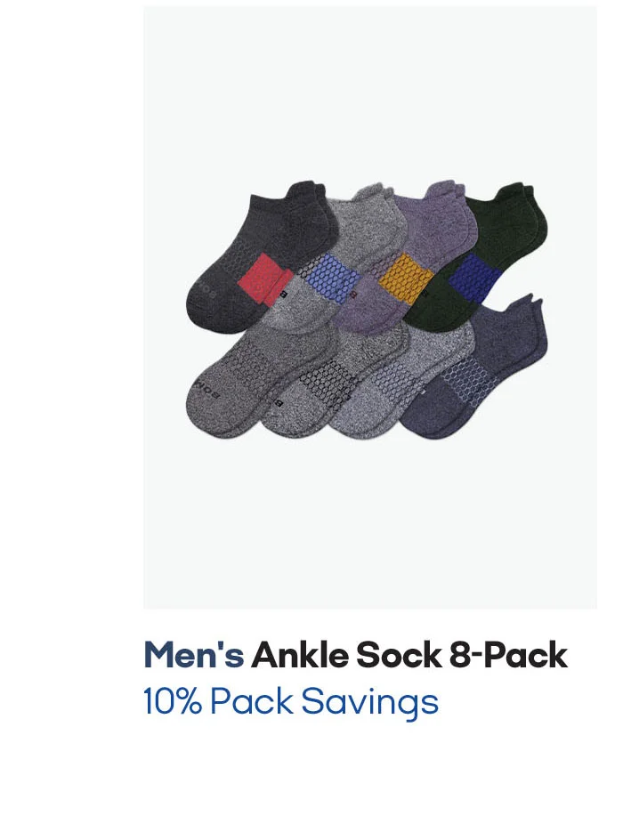 MEN'S ANKLE SOCK 8-PACK | 10% PACK SAVINGS