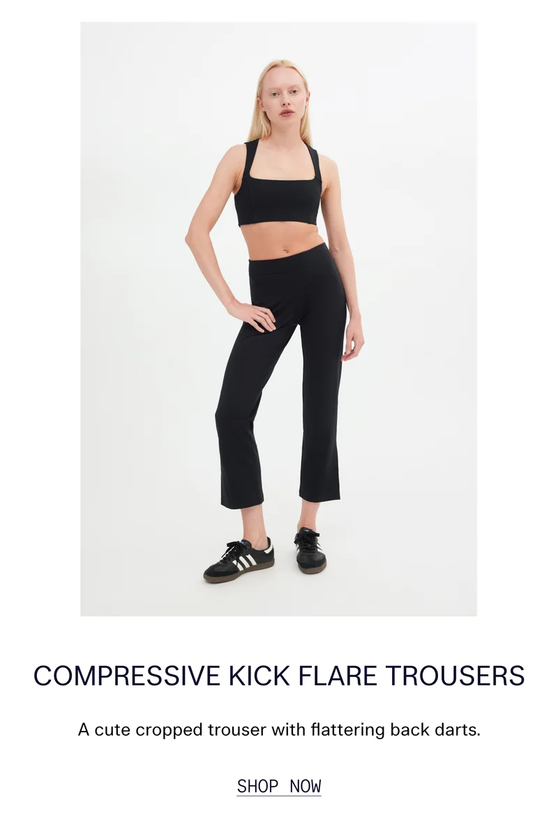 Compressive Kick Flare Trousers  |  A cute cropped trouser with flattering back darts.   |   SHOP NOW