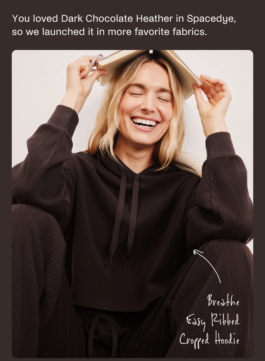 Breathe Easy Ribbed Cropped Hoodie in Dark Chocolate