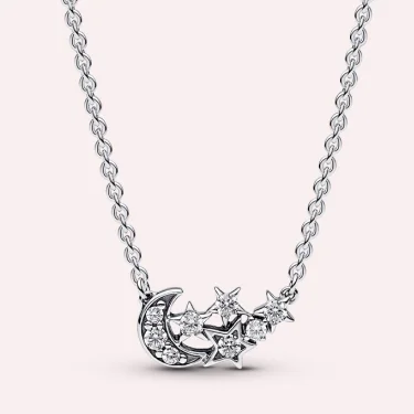 Sparkling Moon & Star Collier Necklace