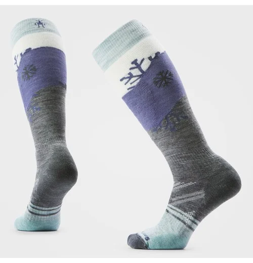 Women's Ski Snowpocalypse Pattern Over The Calf Socks