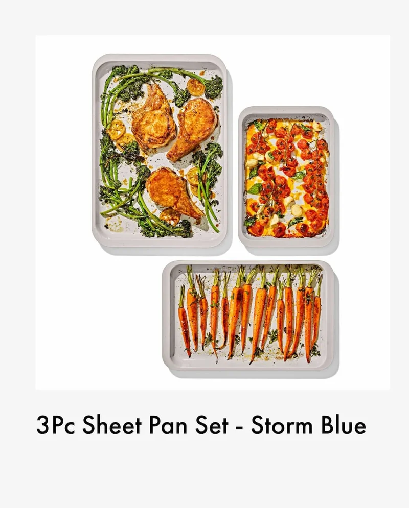 3 Pc Sheet Pan Set - Storm Blue