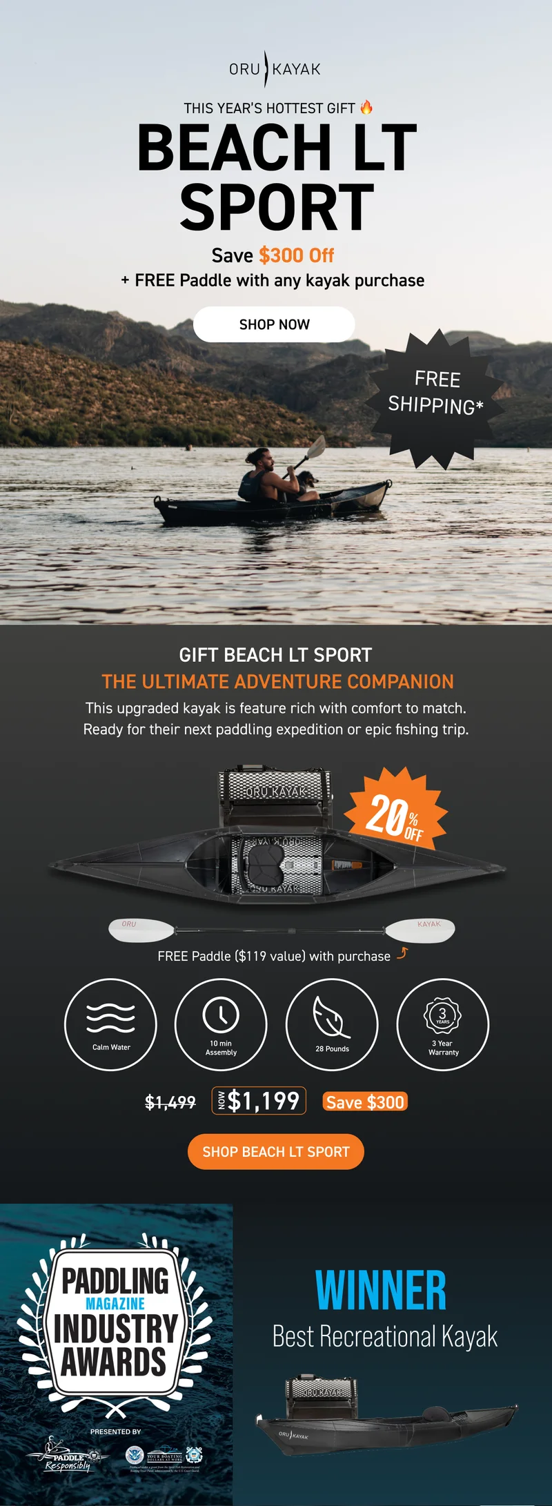 THIS YEARS HOTTEST GIFT: BEACH LT SPORT - NOW $300 OFF + FREE PADDLE WITH PURCHASE THIS YEARS HOTTEST GIFT: BEACH LT SPORT - NOW $300 OFF + FREE PADDLE WITH PURCHASE