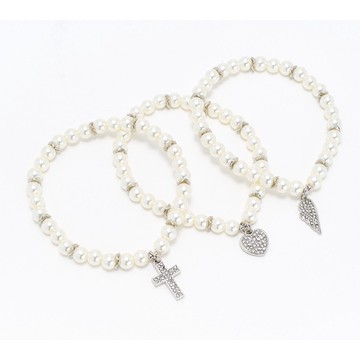 Always By My Side 3-Piece Faux Pearl Bracelets by Valerie