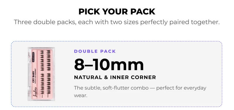 Choose your Cry Baby Double Pack: 8–10mm natural