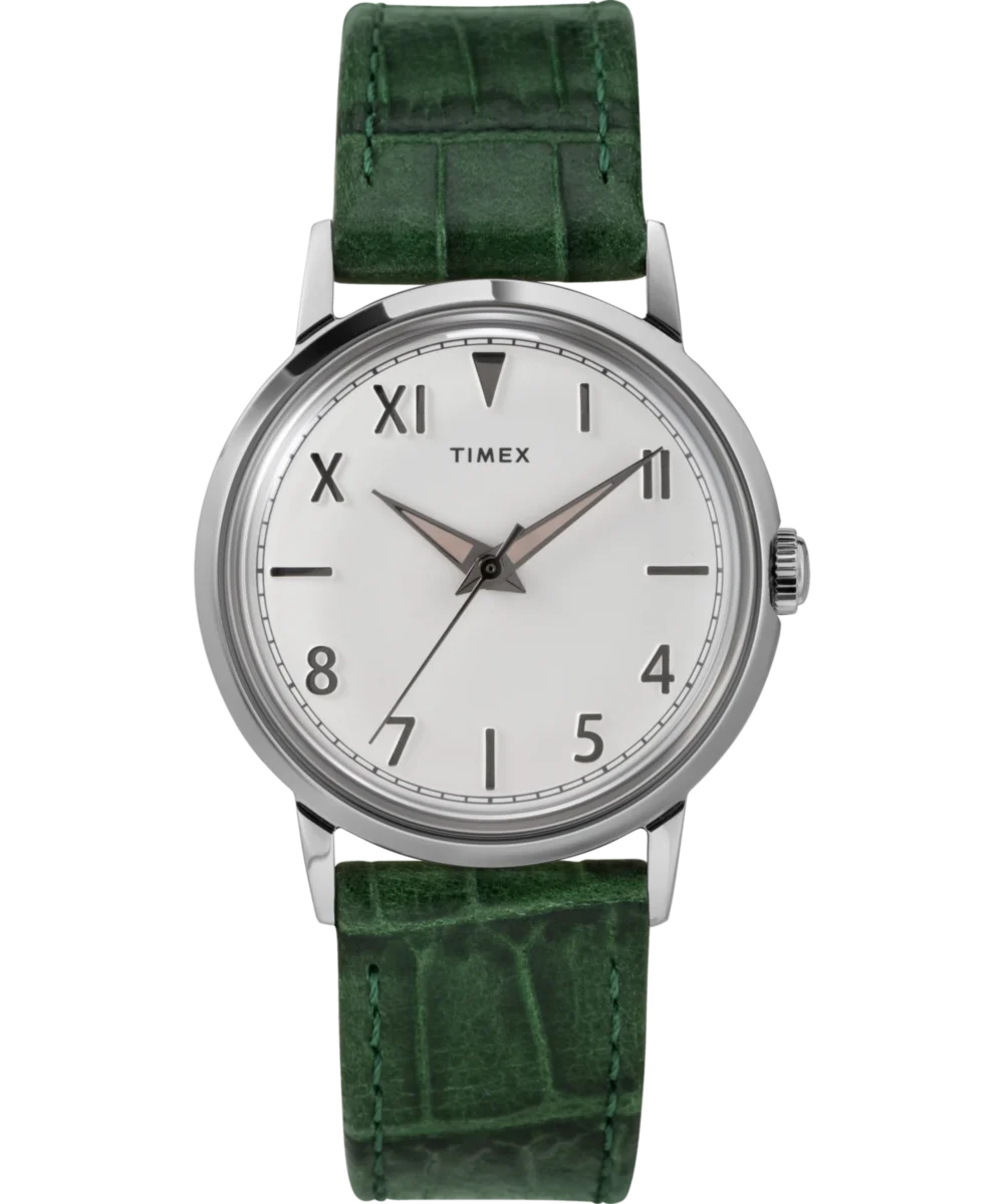 Image of Marlin® Hand-Wound California Dial 34mm Leather Strap Watch