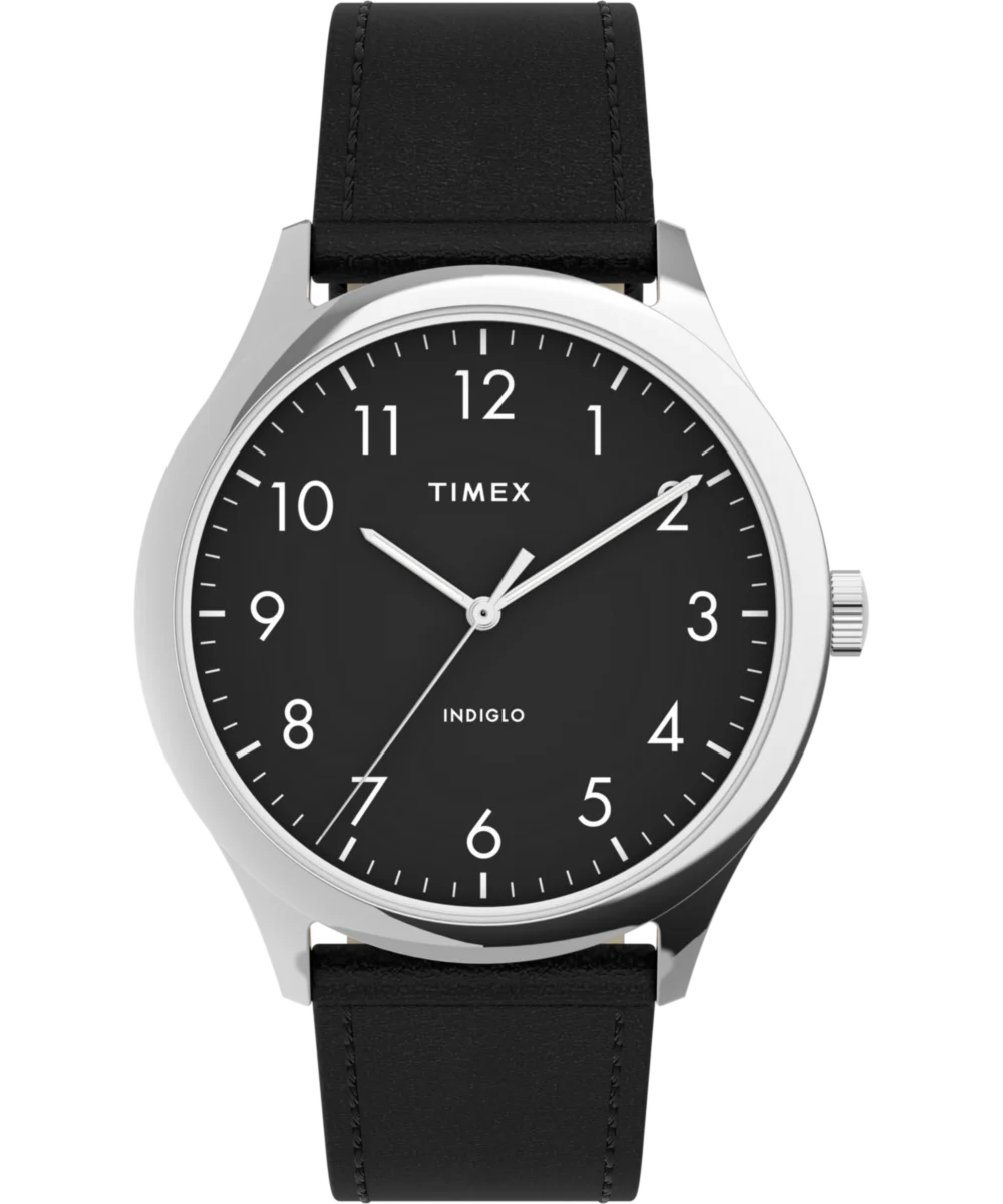 Image of Modern Easy Reader® 40mm Leather Strap Watch
