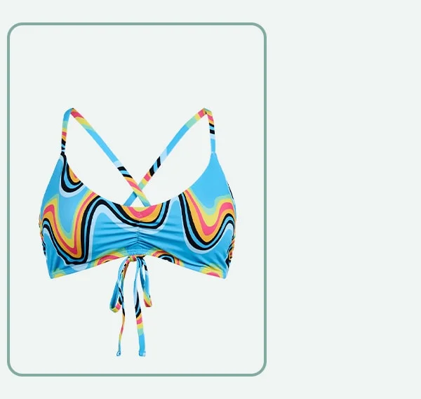 Tie scoop swim top