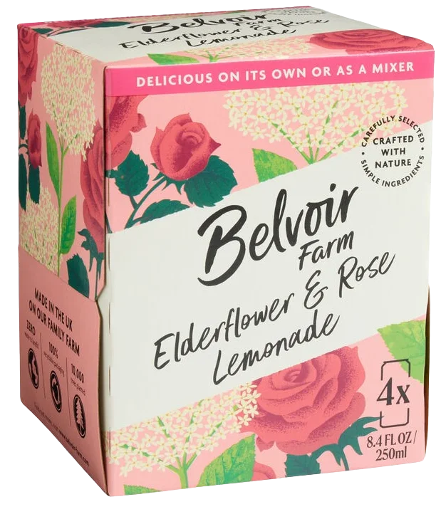 Image of Belvoir Elderflower and Rose Lemonade (4 Pack)