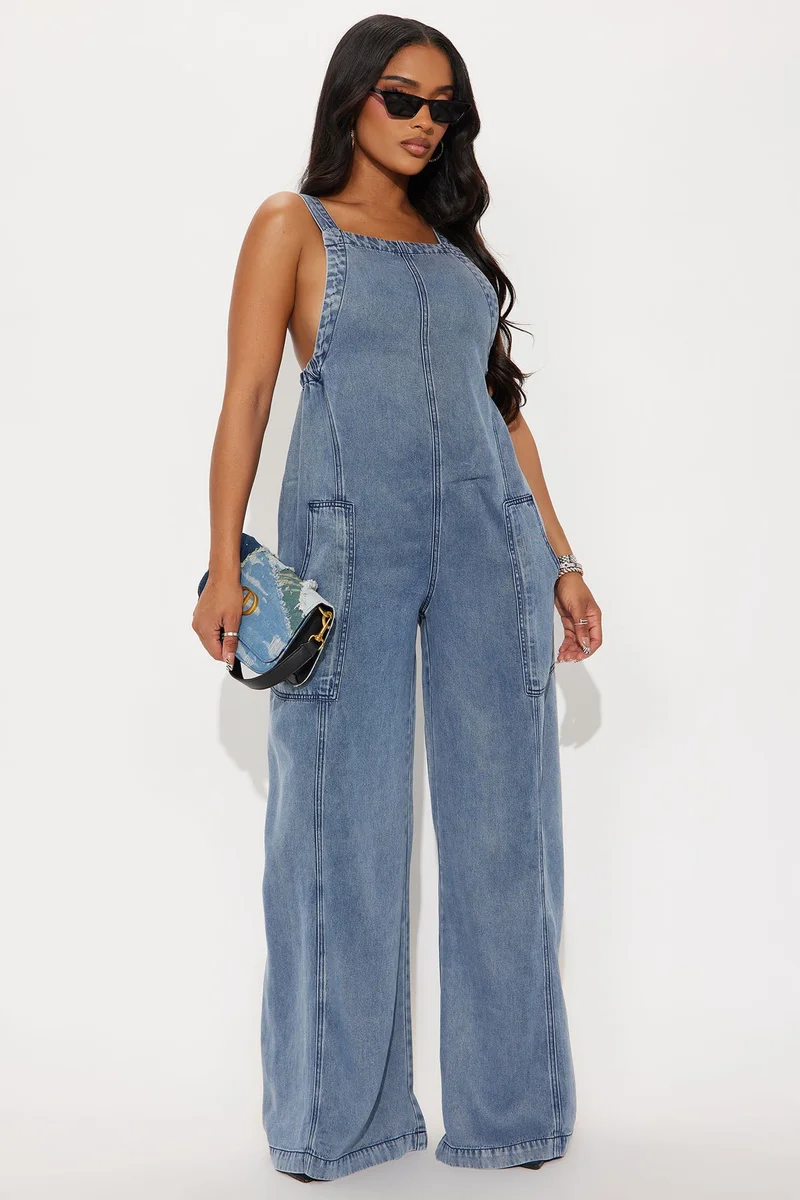 Image of Katarina Washed Jumpsuit - Medium Wash