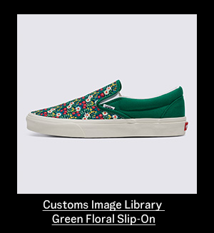 GREEN FLORAL SLIPON