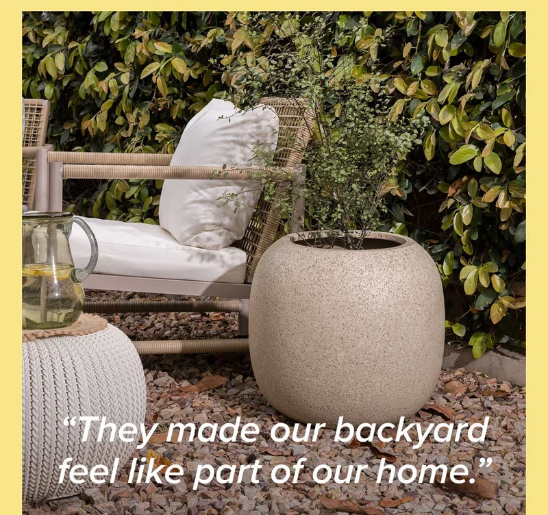 Charlotte's relaxed outdoor dining area: explore now.