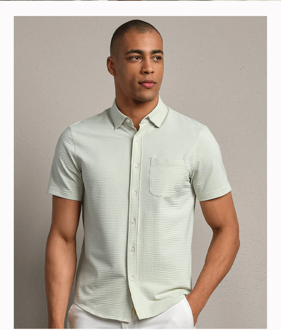 Commuter® Seersucker Short Sleeve Button Down