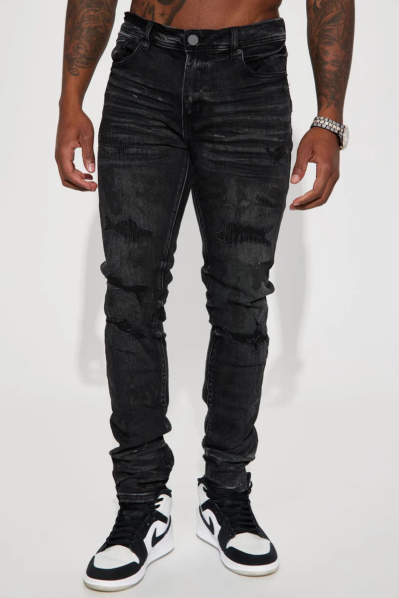 Image of Ask About Me Stacked Skinny Jeans - Black