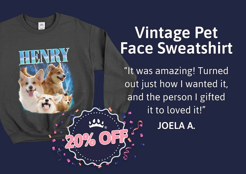Vintage Pet Face Sweatshirt "It was amazing! Turned out just how I wanted it, and the person I gifted it to loved it!" JOELA A.