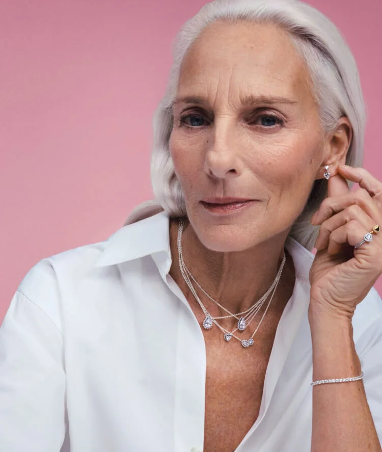 Model wears Pandora jewelry