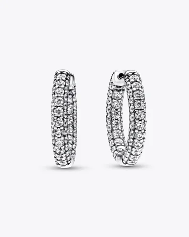 Pandora Timeless Pavé Single-row Hoop Earrings