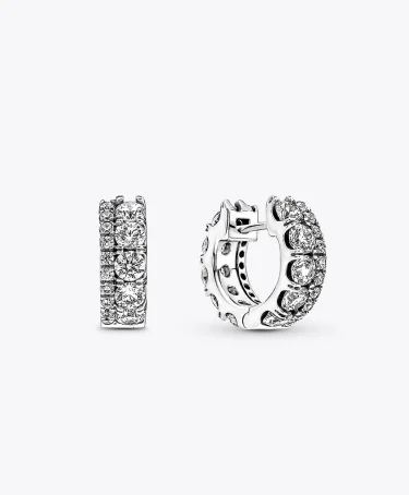 Double Band Pavé Hoop Earrings