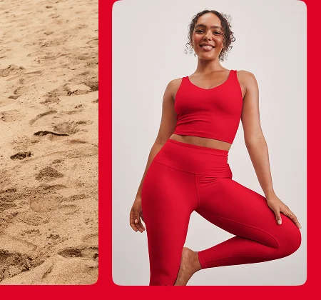 Spacedye Caught In The Midi High Waisted Legging in Candy Apple Red Heather