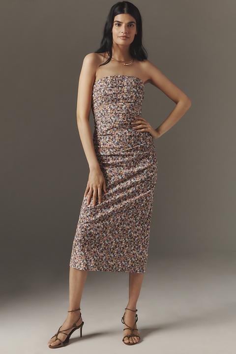 The Soleil Slim Strapless Ruched Dress: Magic Fabric Edition