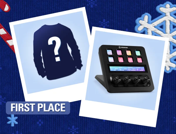 First place: Surprise Elgato holiday sweater, Stream Deck +