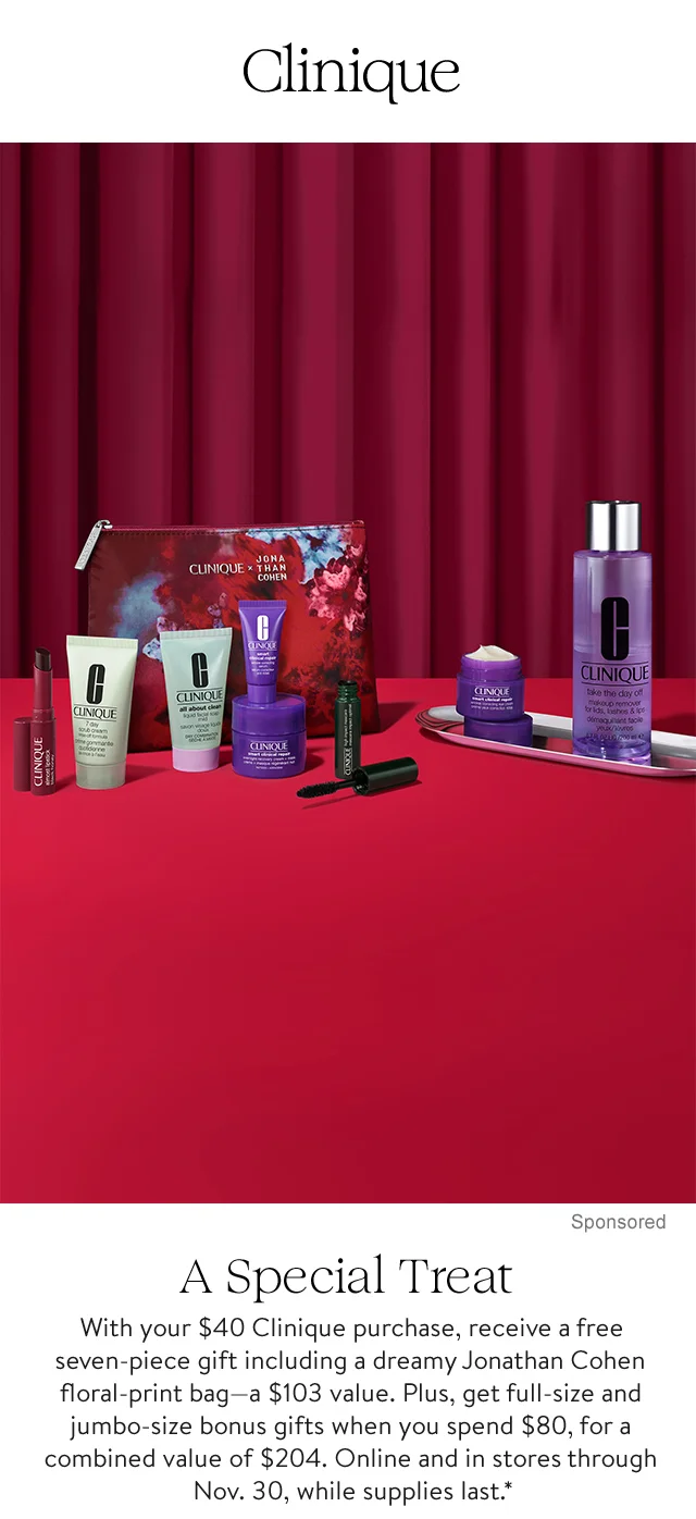 Clinique gifts with purchase.