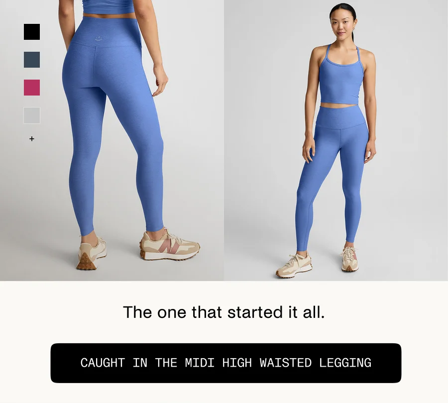 Spacedye Caught In The Midi High Waisted Legging in Wild Flower Blue Heather