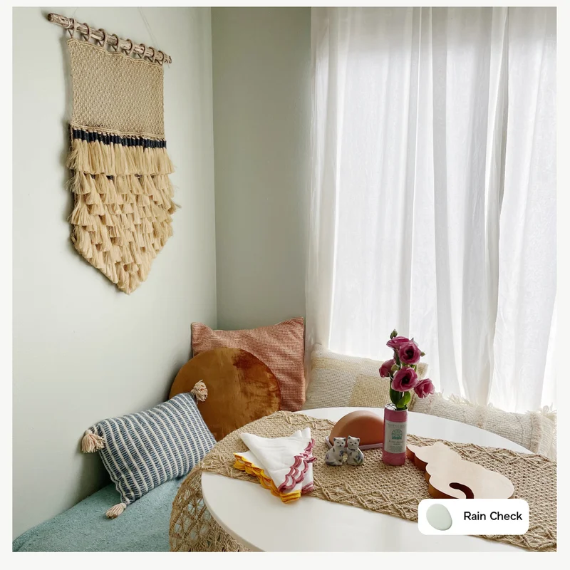 Dining nook painted in Rain Check