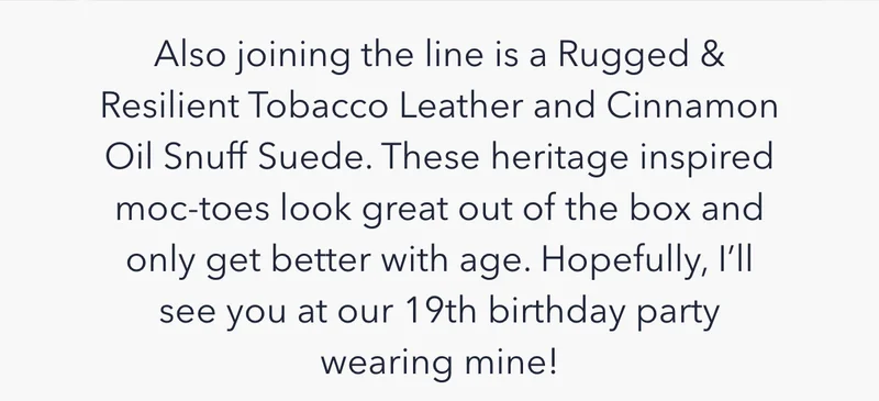 Also joining the line is a Rugged & Resilient Tobacco leather...