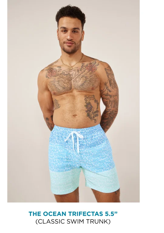 Classic Swim Trunks: The Ocean Trifectas 5.5"