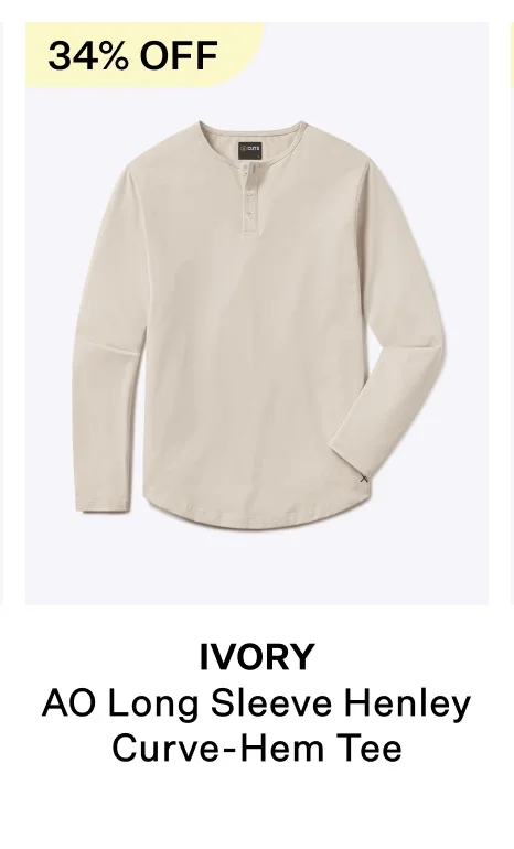 AO Long Sleeve Henley Curve-Hem