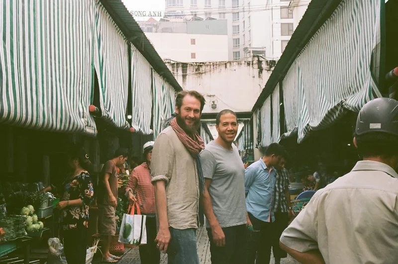 Malcolm & Anders at a market in Vietnam