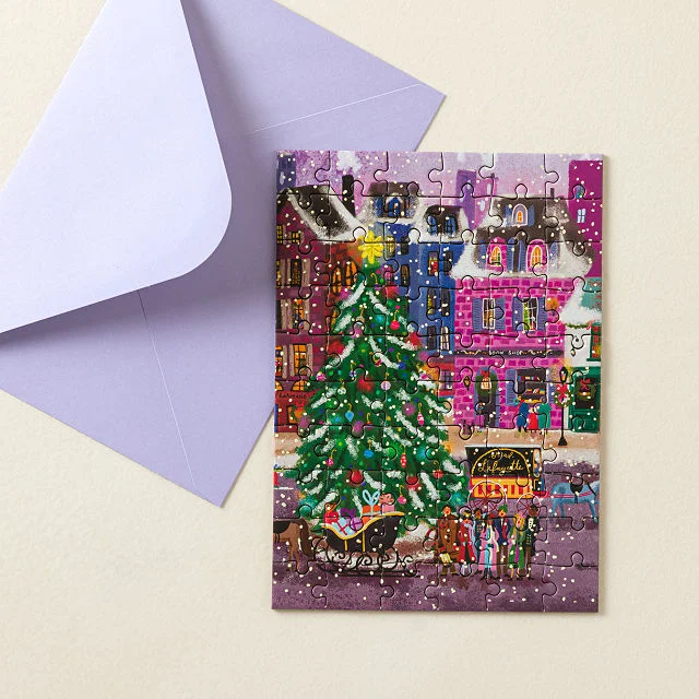 Christmas on the Square Puzzle Greeting Card