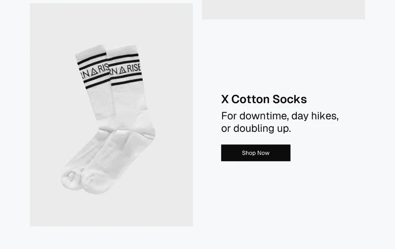 X Cotton Socks — For downtime, day hikes, or doubling up.