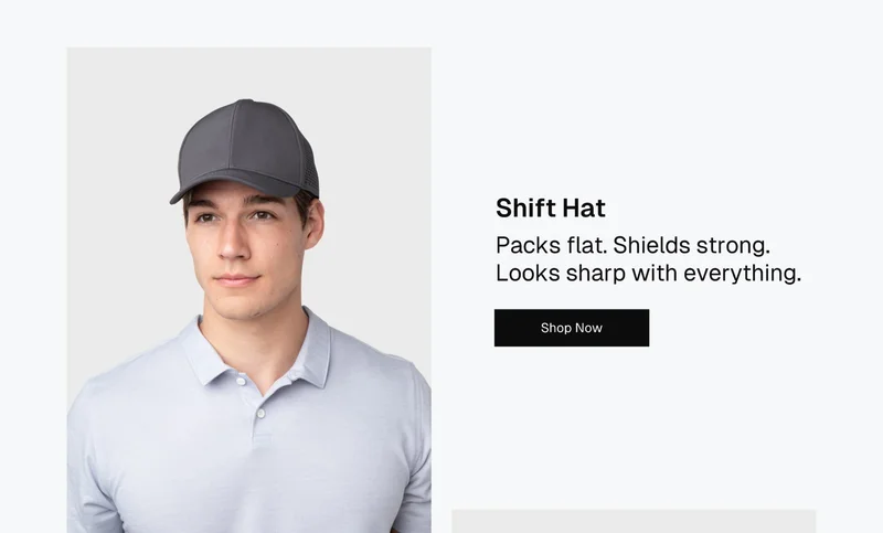 Shift Hat — Packs flat. Shields strong. Looks sharp with everything.