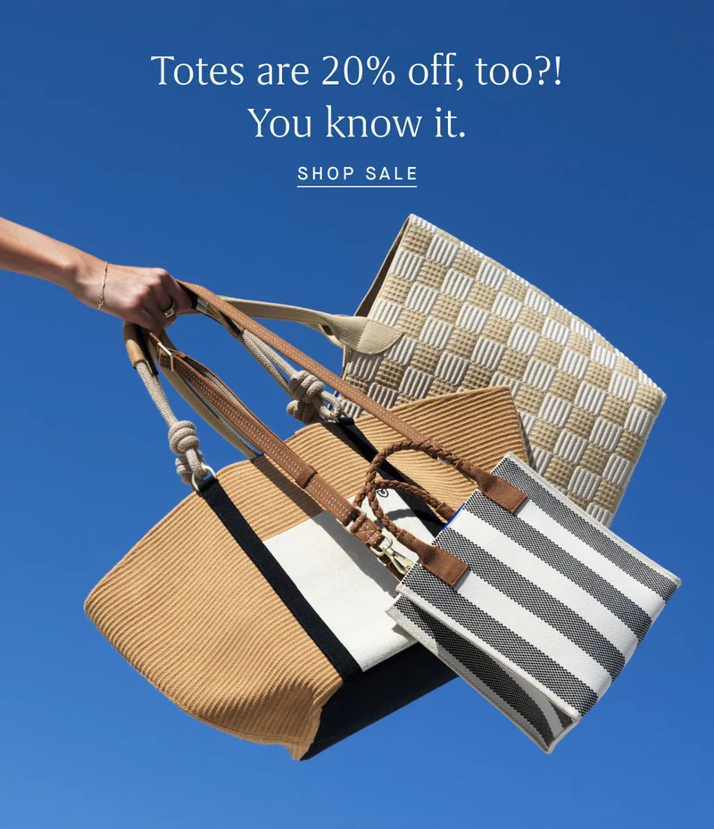 Totes are 20% off, too?! You know it. SHOP SALE