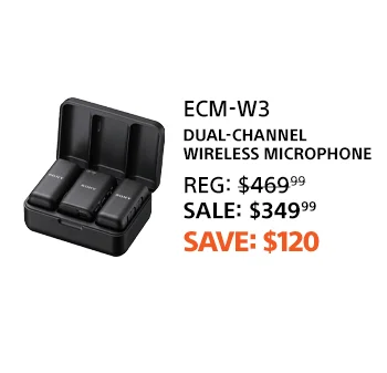 Save $120: ECM-W3 Dual-channel wireless microphone