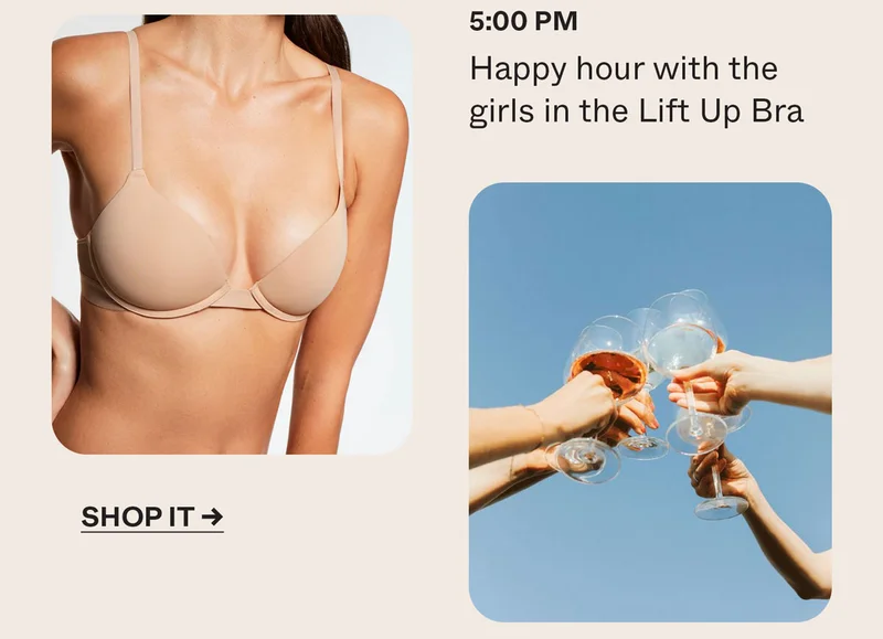 5:00 PM Happy Hour with the girls in the Lift Up Bra