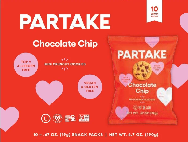 Image of Partake Valentine Chocolate Chip Cookies (10 CT)