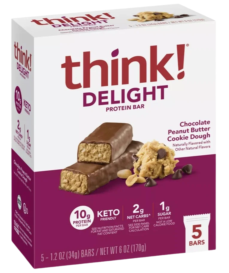 Image of Think! Keto Chocolate Peanut Butter Cookie Dough Bars (5 CT)