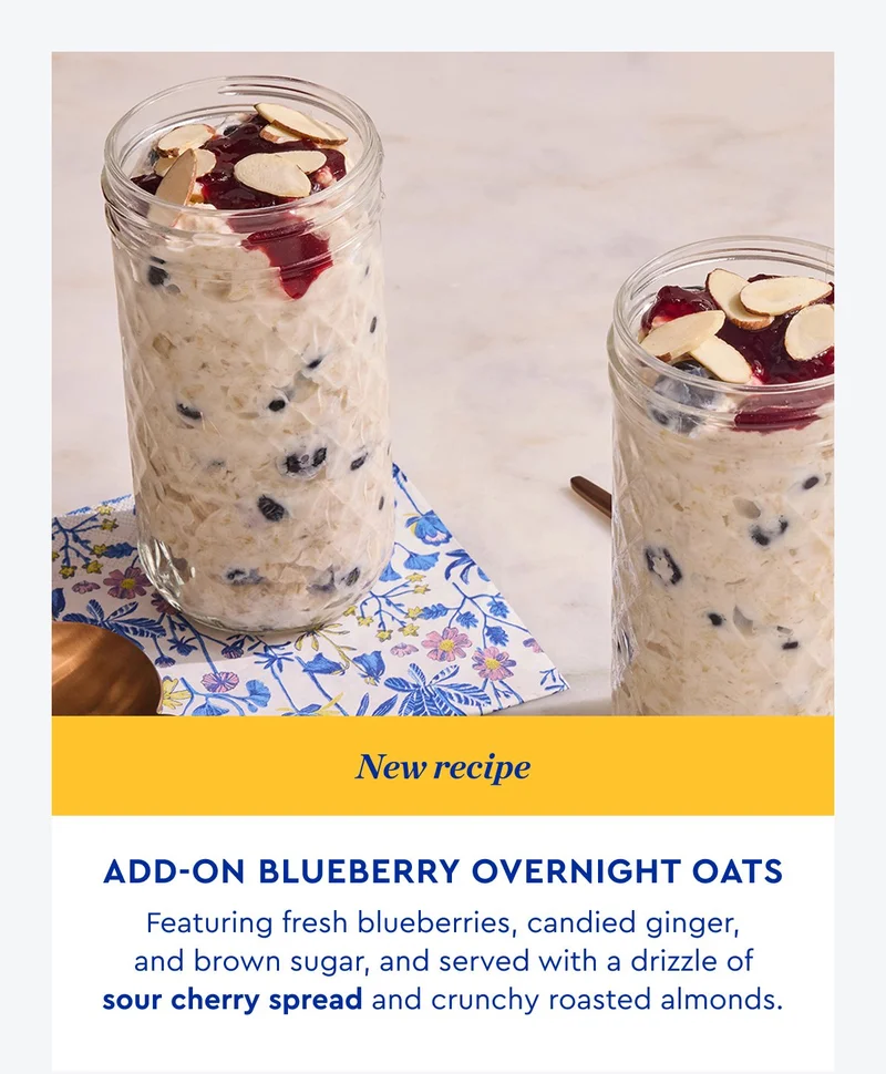 Add-On Blueberry Overnight Oats | ORDER NOW