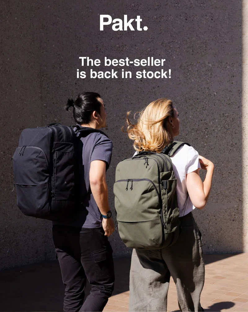 The Pakt Travel Backpack is back in stock
