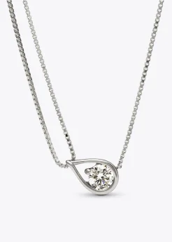 Pandora Infinite 14k White Gold Lab-grown Diamond Double Chain Collier Necklace