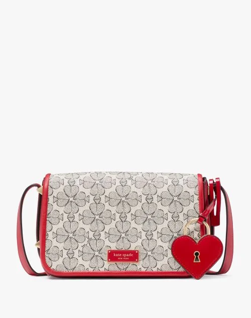 Liv Spade Flower Coated Canvas Small Flap Crossbody