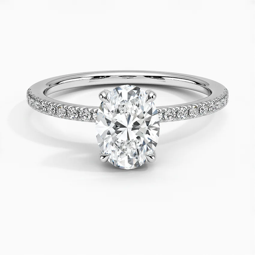 Viviana Ring with 1ct Oval Lab Diamond