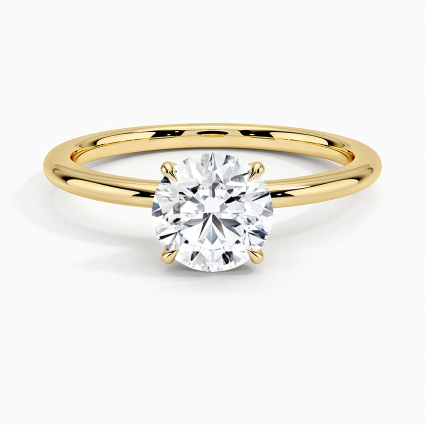 Petite Elodie Solitaire Ring with 1ct Round Lab Diamond